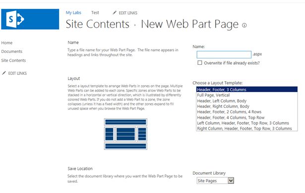 Click Web part Page 